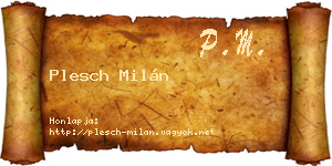 Plesch Milán névjegykártya